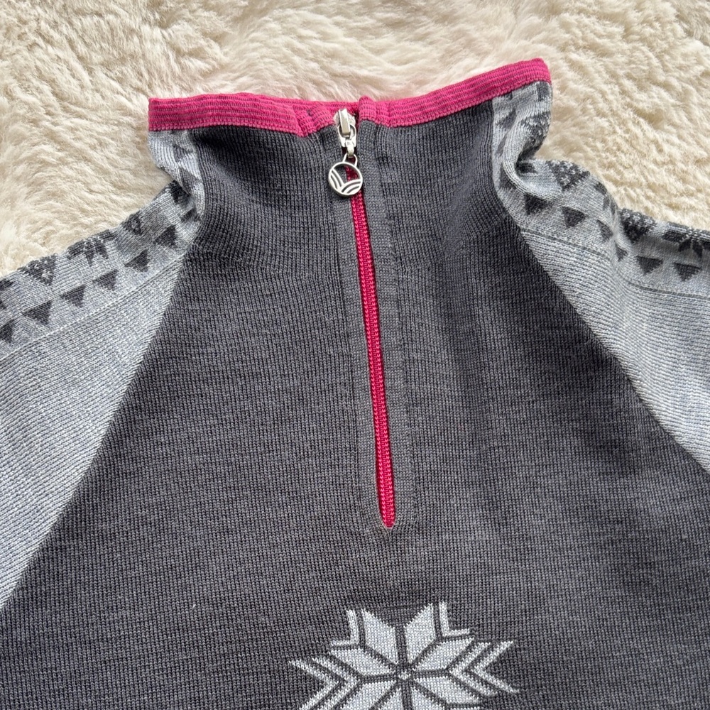 Dale of Norway Gray and Pink Turtleneck Sweater